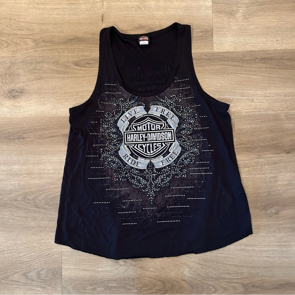 Harley-Davidson Black Rhinestone Tank Top